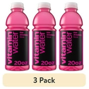 (3 pack) vitaminwater Focus Kiwi Strawberry Flavored Water Beverage, 20 fl oz Bottle