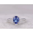 thumbnail image 2 of HeartsAndYou 2ct Natural Tanzanite & Diamond Ring Halo Accent 100% REAL 14k SOLID White Gold, 2 of 9