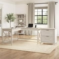 thumbnail image 2 of UrbanPro L Shaped Engineered Wood Desk with Lateral File Cabinet in White, 2 of 9