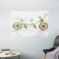 thumbnail image 1 of Decorative Tapestry, Colorful Tandem Bicycle Design on White Background Pattern Clipart Style Print, Wall Hanging for Bedroom Living Room Dorm Decor, 60W X 40L Inches, Multicolor, by Ambesonne, 1 of 2
