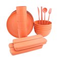 thumbnail image 2 of Naittoop 32pc Bowl Cup Spoon Knife Fork Chopsticks Tableware Portable Home Going Out Tableware Set, 2 of 6
