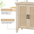 thumbnail image 3 of Kojooin 30 Inch Rattan Sideboard Buffet Cabinet, Small Storage Cabinet with Doors and Shelves, Accent Buffet with Wood Feet for Living Room Hallway or Kitchen, 3 of 8