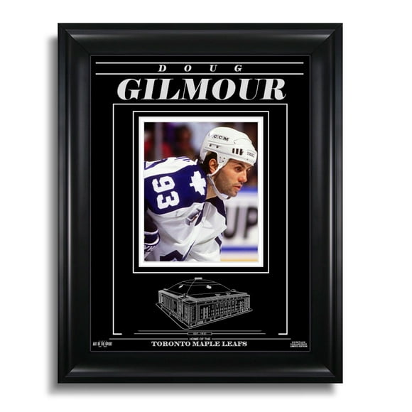 Doug Gilmour Toronto Maple Leafs Gravé Photo Encadrée - Gros Plan