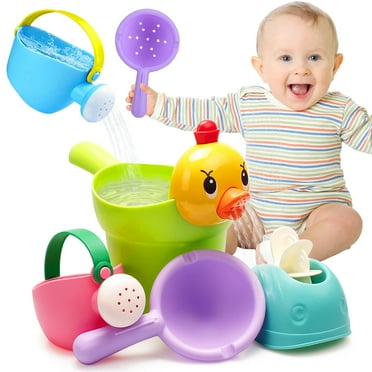 Juego de regaderas CreateView de Bath Toys, 6 unidades, sin agujero, para patos