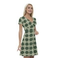 thumbnail image 1 of Women’s A Line Vintage Summer Dress, Retro Triangle Arrangement, Cross Wrap V Neck, 6 Sizes, by Ambesonne, 1 of 2