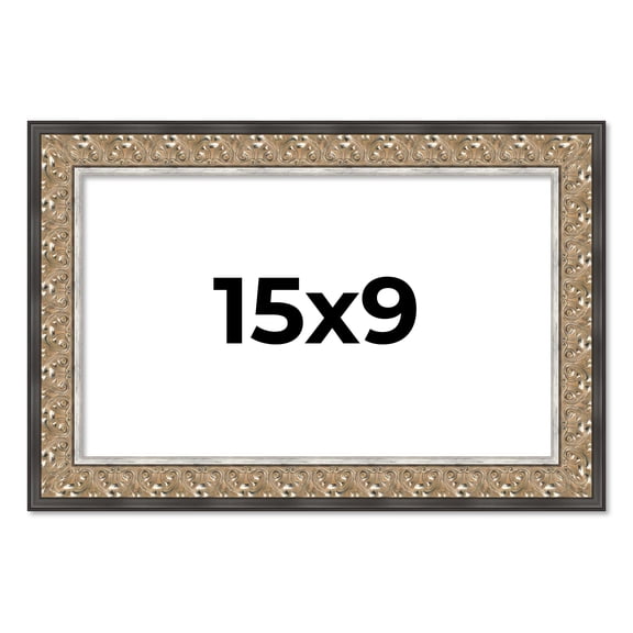 15x9 Frame Silver Real Wood Picture Frame Width 1.75 Inches | Interior Frame Depth 0.5 Inches |