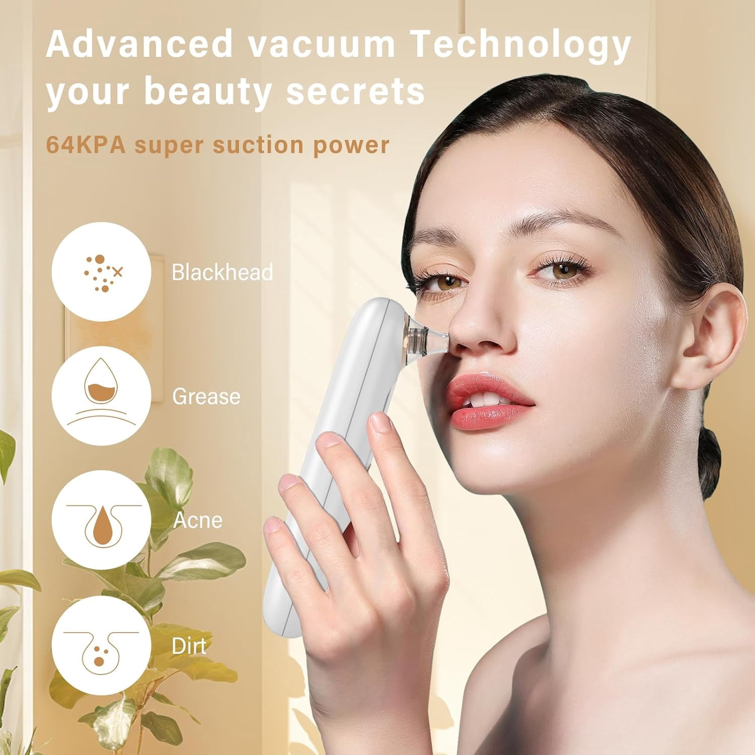 Blackhead Remover Vacuum Pore Extractor Kit - Blackhead Extractor Tool with 3 Adjustable Suction Levels, 5 Probes, USB Rechargeable, Suitable for Women and Men