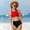Z-Red1500, variant on YMNXA Big Kids Girls 2 Piece Swimsuits Sleeveless Solid Color Bikinis Sets Comfortable Fashion Swimwear For Holiday Vacation Beach Army Green L