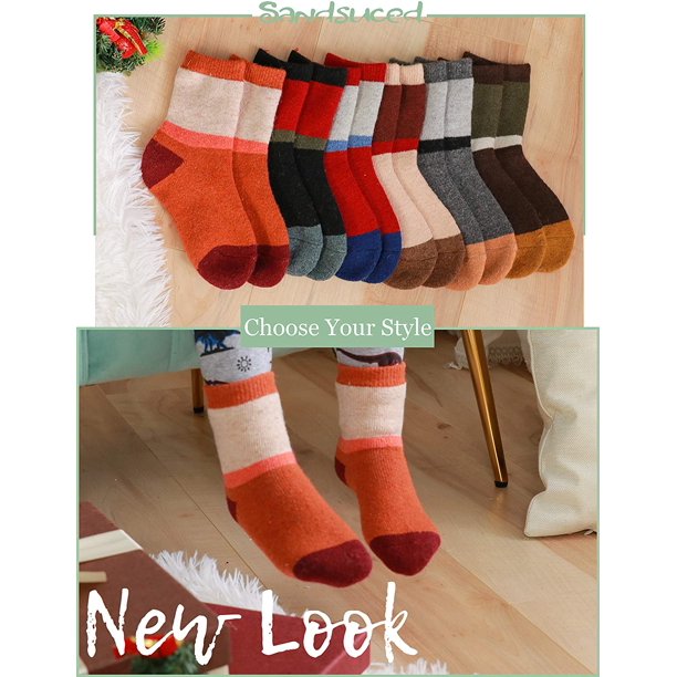 Girls Boys Wool Thick Socks Soft Warm Thermal For Kid Child Toddlers Winter  Crew Socks 6 Pairs (Cat B, 1-3 Years) : : Clothing, Shoes &  Accessories