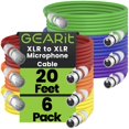 thumbnail image 1 of Cable de micrófono GearIt XLR a XLR de 20 pies, paquete de 6, macho a hembra, 1 of 9