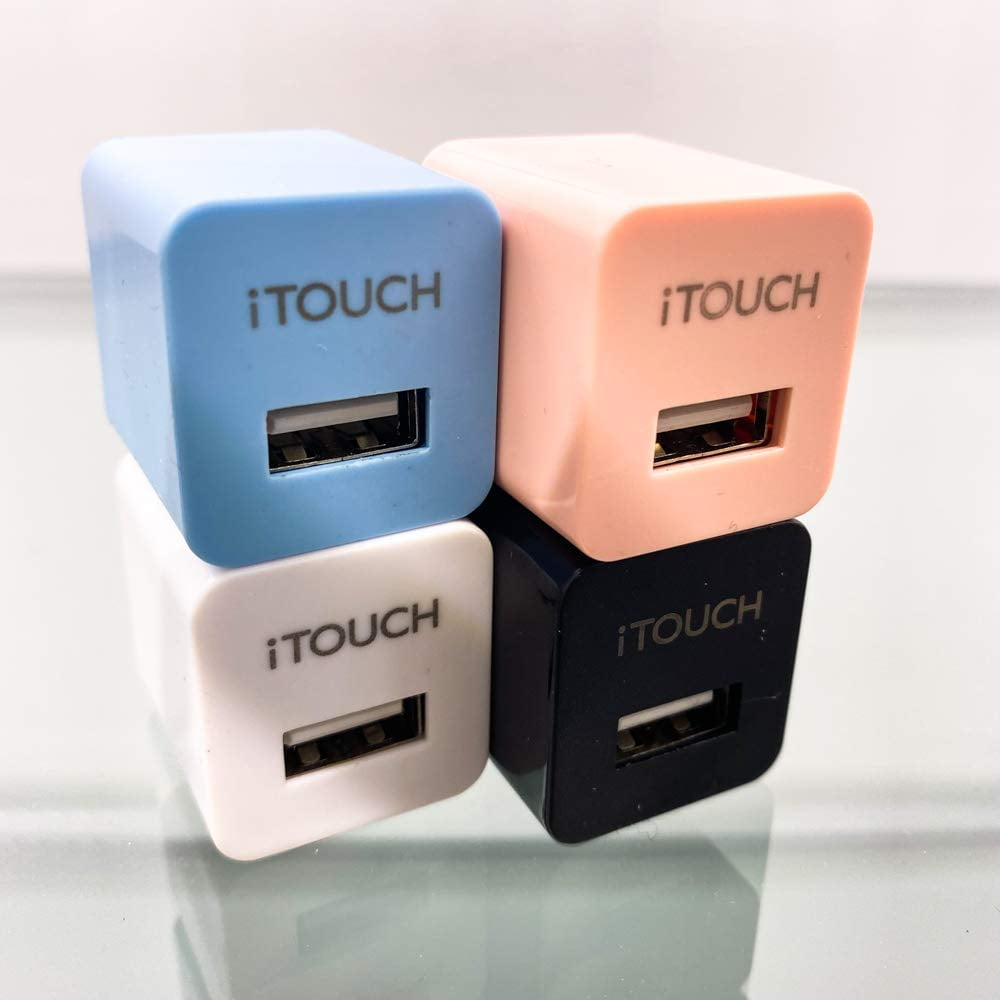 iTouch Charging Cube for Wall & USB Charging Cable, Pink