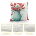 thumbnail image 4 of Happy Hello Spring Flower Throw Pillow Covers, Cushion Case Decoration for Sofa Couch, 4 of 5