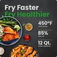 thumbnail image 4 of Chefman 12 Qt. Air Fryer 5 Functions w/ Integrated Smart Thermometer, 28 Presets, Black, 4 of 12