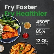 Chefman 12 Qt. Air Fryer 5 Functions w/ Integrated Smart Thermometer, 28 Presets, Black