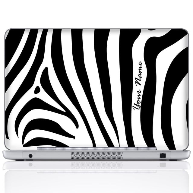 Meffort Inc® Personalized Laptop Notebook Skin Sticker Cover Art Decal, Customize Your Name (12 Inch, Zebra Stripes)