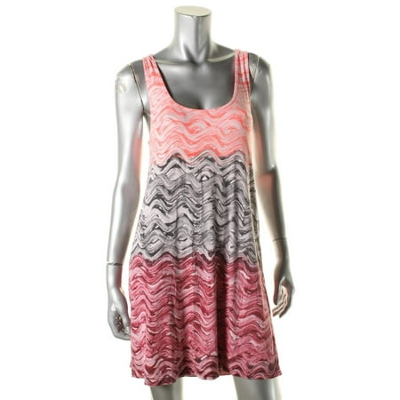 Becca by Rebecca Virtue Womens Pattern Sleeveless Dress Swim Cover-Up Pink M