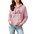 thumbnail image 6 of Womens Solid Hoodies Fall Fashion Casual Long Sleeve Hooded Sweatshirts Loose Comfy Trendy Pullover Tops with Pockets,Pink,XXL, 6 of 9