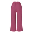 thumbnail image 4 of Sngxgn Women's Wide Leg Pants High Elastic Waisted in The Back Business Work Trousers Long Straight Suit Pants(Hot Pink,XXL), 4 of 5