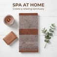thumbnail image 5 of Unique Bargains Ear of Wheat Stripe Cotton Soft Absorbent Hand Towel Brown 2pcs 29" x 13", 5 of 7