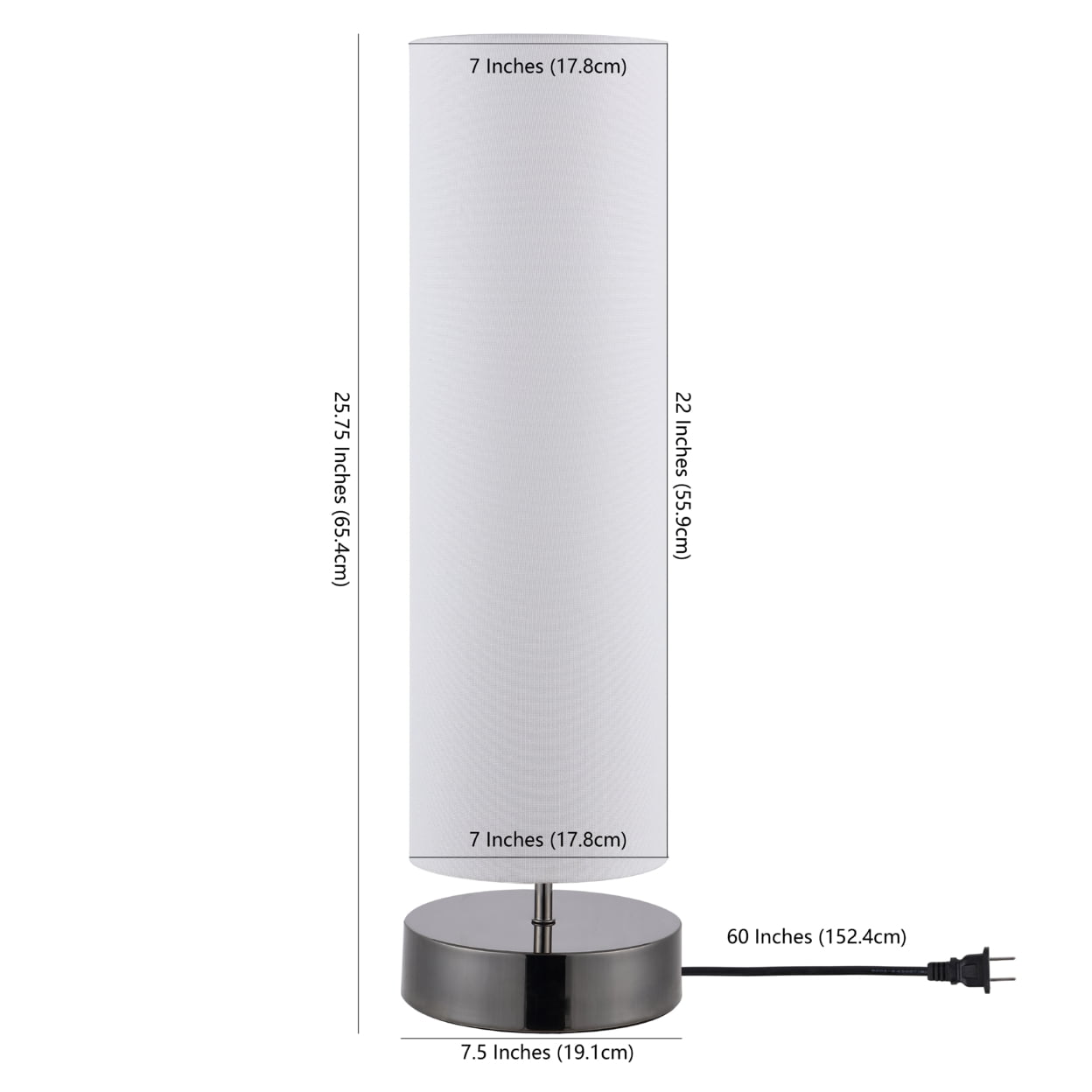 SAFAVIEH Wick 25.75 in. Solid Table Lamp, White