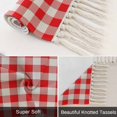 thumbnail image 5 of Bathroom Rug 2'x 3', Red White Plaid Woven Cotton Washable Rug with Tassels, Modern Farmhouse Buffalo Check Gingham Non Slip Front Door Mat for Entrance, Doorway, Hallway, Laundry Room, 5 of 9