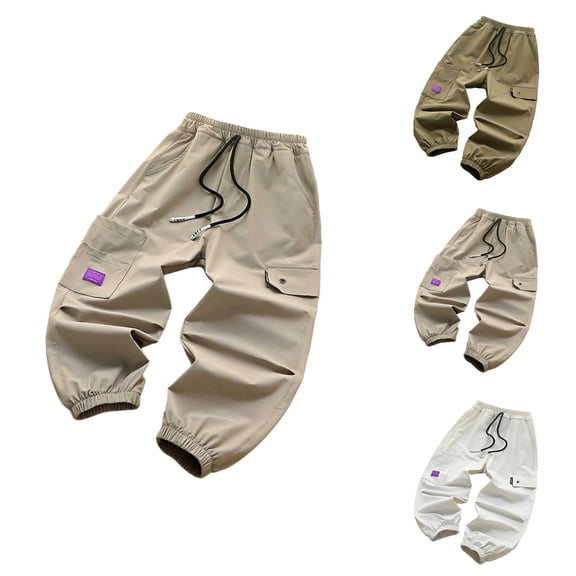 Boys' Pants Boys Fashion Boys Summer Lightweight Korean Style Loose Work Pants Casual Comfortable Elastic Waist Breathable Outdoor Play
