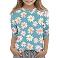 thumbnail image 2 of Nmnitkp Boys Girls Long Sleeve Shirts Orange Festival Casual Fashion Printed 3/4 Sleeve Round Neck Top Suit Cute Sweatshirts Green,3 Years, 2 of 5