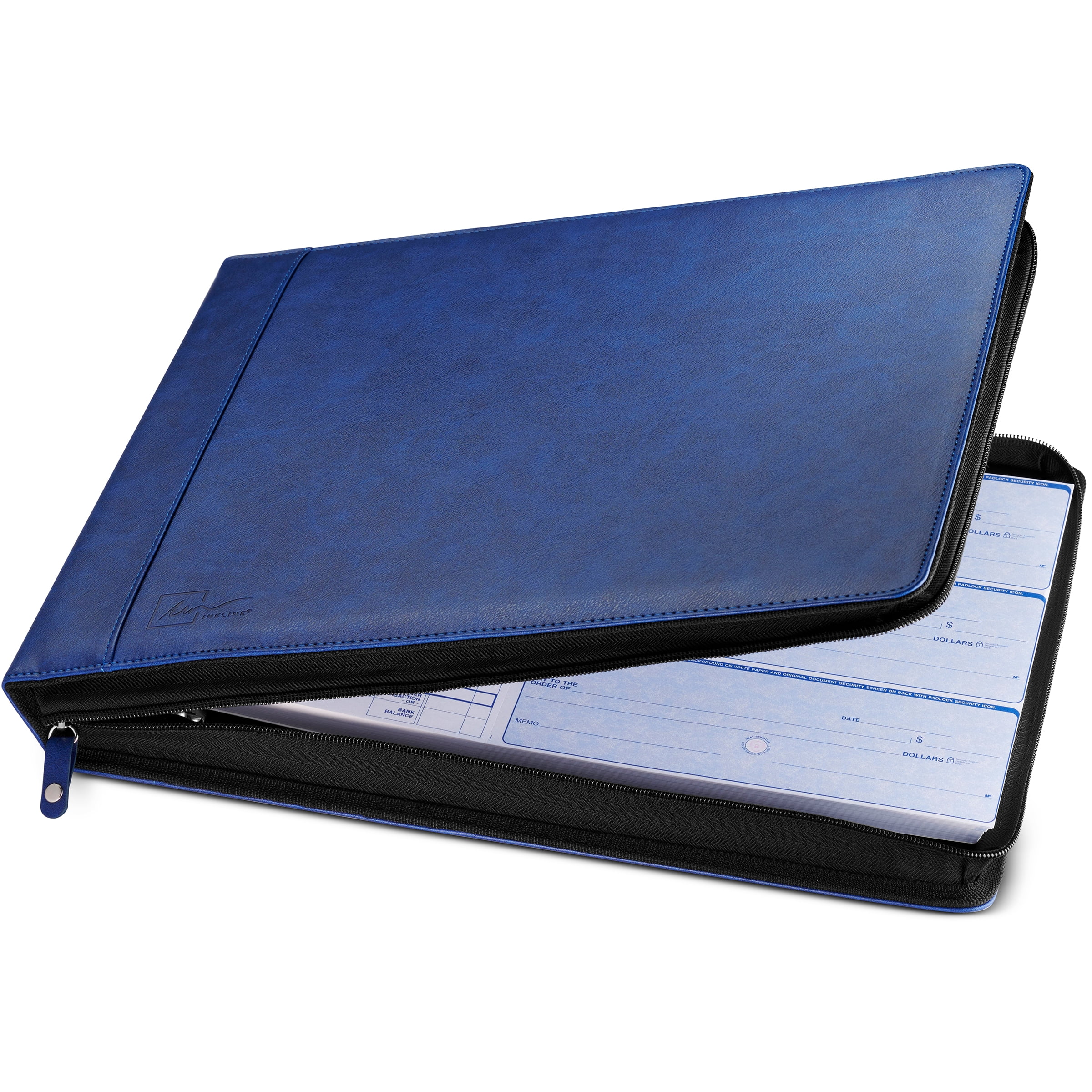 Inkline 7-Ring Check Binder 500 Check Capacity Portfolio Organizer, 9" x 13" Navy