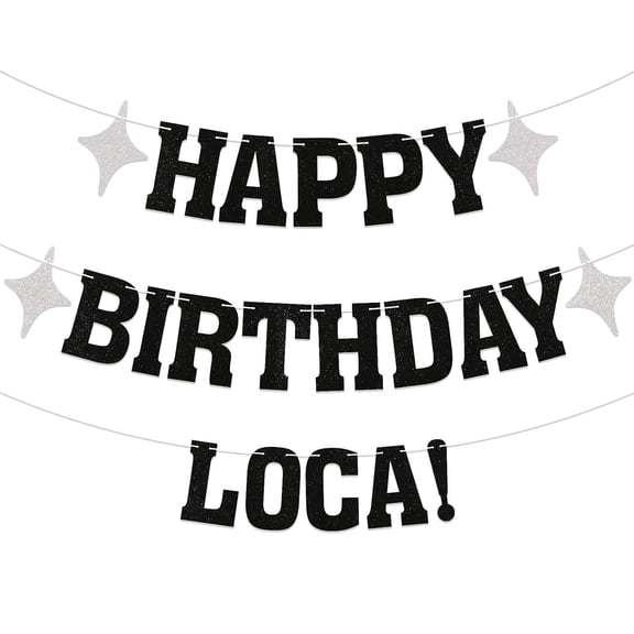 Happy Birthday Loca Banner Vampire Birthday Party Decorations Funny Birthday Party Decorations for Her 18th, 21st, 25th 30th Birthday Party Banner Black Glitter
