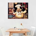 thumbnail image 2 of Nawypu  Home is in The Kitchen with Happy Chef Illustration Wall Art, Beige, 2 of 4