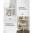 thumbnail image 3 of 4-Tier Corner Shelf, Industrial Corner Bookshelf, 47.6" Corner Storage Stand, Plant Stand Display Shelf, Corner Bookcase for Bedroom, Living Room, Home Office, White TCJ09WB, 3 of 15