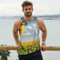 thumbnail image 6 of Fuzoiu butterfly and sunflower Men's Workout Tank Tops,Sleeveless Gym Shirt Quick Dry,Fitness Bodybuilding T-Shirt,Muscle Athletic Workout Tee-Small, 6 of 7