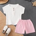 thumbnail image 2 of NOLDARES Toddler Baby Boy Clothes Cute Outfit Striped T-Shirt with Leather Tag + Short Set 3 Months-3 Years Blazer,18-24 M, 2 of 6