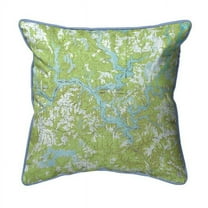 Betsy Drake SN612 12 x 12 in. Lewis Smith Lake, AL Nautical Map Small Corded Indoor & Outdoor Pillow