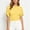 Yellow women polka dot t shirt a1, variant on SSZMDLB Women Polka Dot T-Shirts Short Sleeve Round Neck Ruched Casual Slim Fit Summer Tops Fashion Tee Shirt Travel Outfits Workout Clothes, Brown S