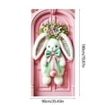 thumbnail image 3 of Qocolhg Happy Easter Door Cover Cute Easter Bunny Door Cover Happy Easter Party Supplies Easter Welcome Door Porch Sign Banner for Spring Easter Holiday Party Decorations, 35.4x70.8 inch, 3 of 6
