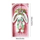 thumbnail image 3 of Cubierta de puerta de conejo de Pascua | Lindo conejito de peluche con orejas de flores y lazo rosa y verde | Decoración impermeable para interiores y exteriores | Decoración para fiestas nav, 3 of 5
