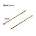 thumbnail image 2 of Uxcell M4 x 120mm Male Thread Phillips Pan Head Bolt Screw Color Zinc Plated 25 Pack, 2 of 4