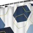 thumbnail image 3 of Blue Gold Hexagon Marble Shower Curtain 72"x84" ,Bathroom Decorative Shower Curtains Set with 12 Hooks,Modern Waterproof Washable Shower Curtain, 3 of 5