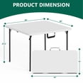 thumbnail image 2 of HaiCube 36-Inch Folding Table, Heavy Duty HDPE Portable Card Table, 300lb Capacity, No Assembly, Waterproof for Camping, Picnic, Party, White, 2 of 8