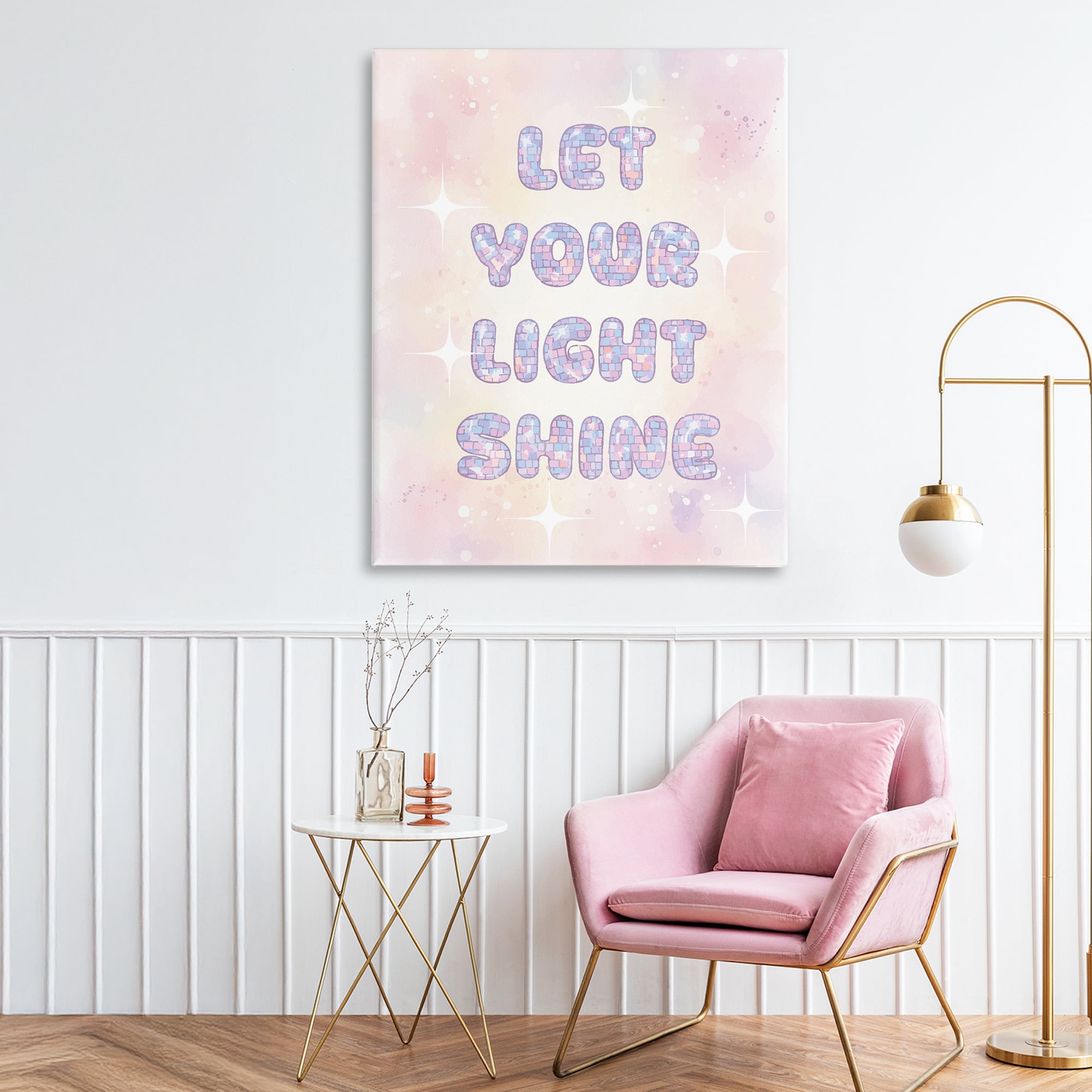 Stupell Industries Let Your Light Shine Pastels Canvas Wall Art, design by Lil' Rue