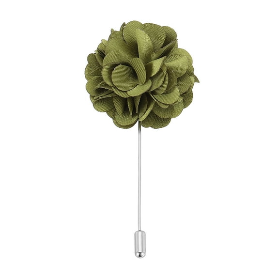 Uxcell Flower Boutonnieres Pin Lapel Pin for Men Camellia Flower for Suit Wedding Party Green