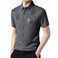 thumbnail image 1 of MDUKONU Chemise pour Homme Coupe Ajustée Coupe Régulière Non Rétrécie Chemise à la Mode Gris TTTG, 1 of 6