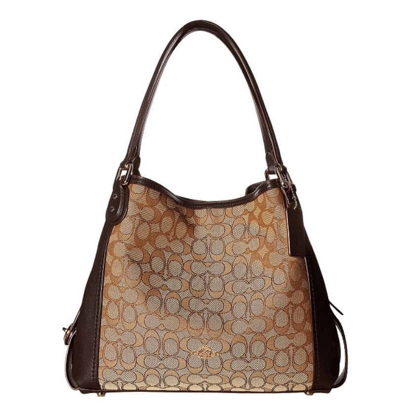 coach edie 31 signature rose print shoulder bag