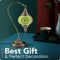 thumbnail image 4 of Yarra-Decor Turkish Moroccan Lamp with Bronze Base 3 Color Options Handmade Swan Neck Tiffany Mosaic Glass Bedside Lamps for Bedroom (LED Bulb Included)(6), 4 of 7
