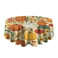 thumbnail image 5 of Fall Pumpkins Sunflowers Autumn Pattern Round Tablecloth 60" X 60",Wrinkle Wipeable Table Cloth for Kitchen Dining Room Picnic Patio Party, 5 of 6