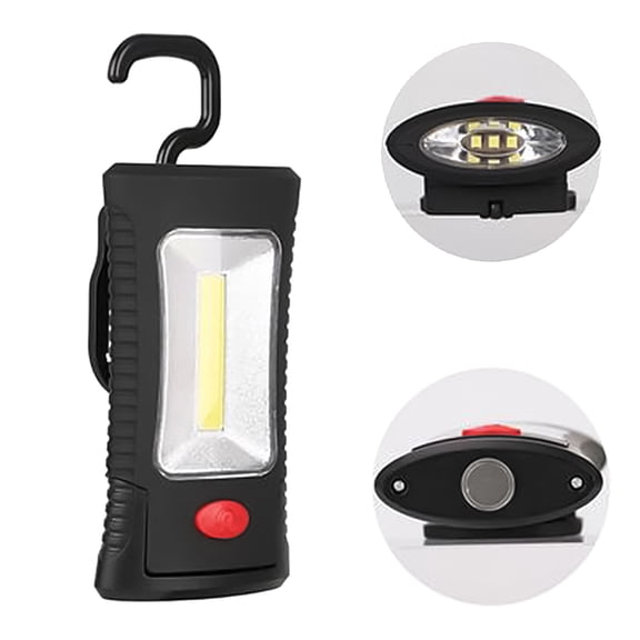 Cheers.US Portable LED Work Light with Base Hanging Hook COB Magnetic Flashlight Emergency for Outdoor Camping Fishing Hiking Emergency Car Repairing