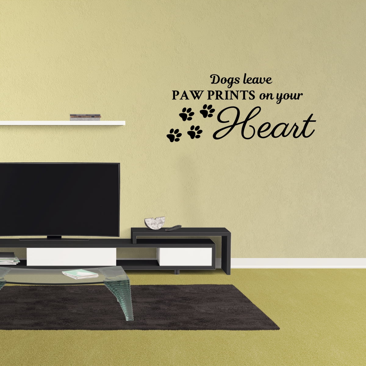 Dogs Leave Paw Prints On Your Heart Vinyl Wall Art Decals Sticker J177
