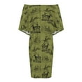 thumbnail image 4 of Rustic Woodsy Vintage Deer Outdoors Nature Theme Pattern Women's Off The Shoulder Ruffles Summer Wedding Guest Loose Casual Party Beach Dress, 4 of 9