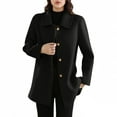 thumbnail image 6 of Cutuoiiu Women's Casual Thick Wool Stand Collar Inner Lining Pocket Breasted Solid Color Coat Gifts, 6 of 7